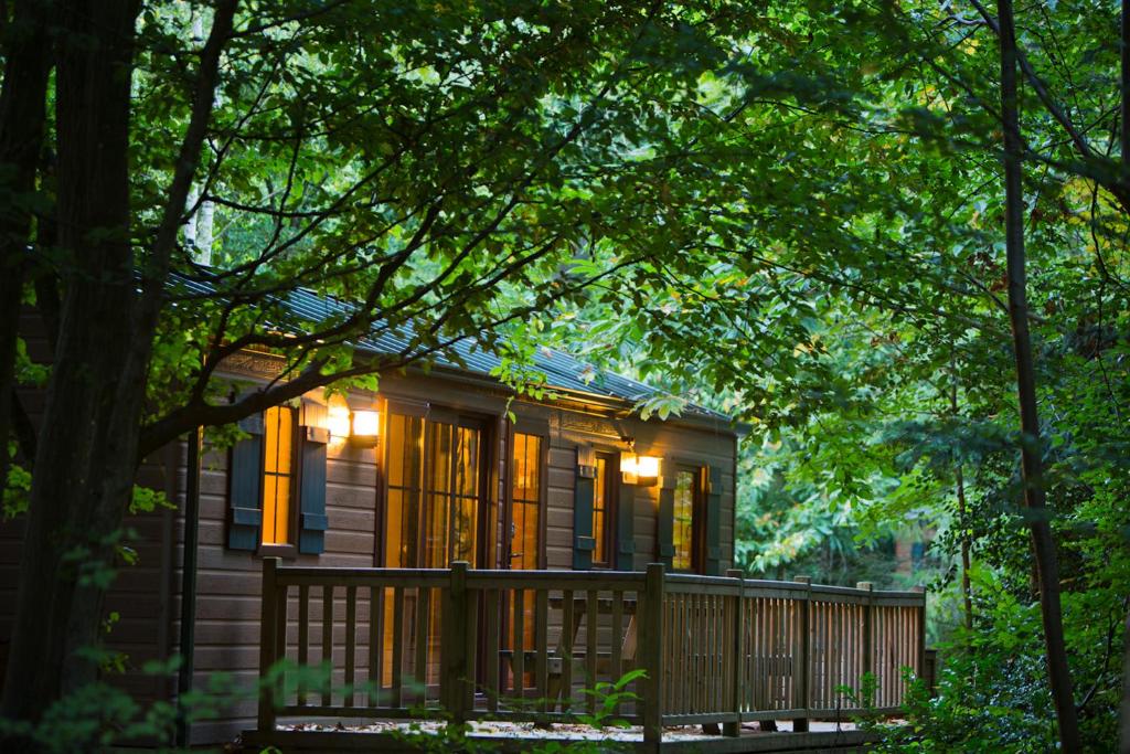 Bungalow en bois du Disney Davy Crockett Ranch en forêt, espace barbecue extérieur et parking privatif dans un cadre de nature boisée